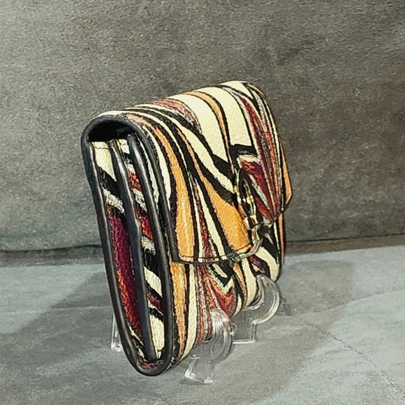 RARE SALVATORE FERRAGAMO GANCINI FLORAL PRINT CONTINENTAL LONG WALLET EUC - Picture 8 of 16